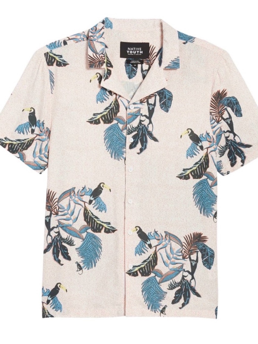 Native Youth tropical camp collar viscose button down